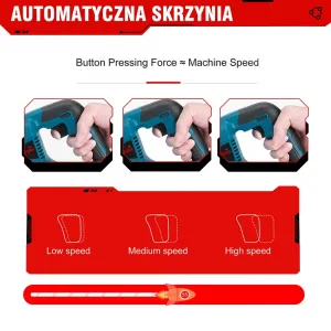 Veľká obojručná chvostová píla ONEVAN 32mm s premenlivou rýchlosťou | Pre Batériu Makita 18V