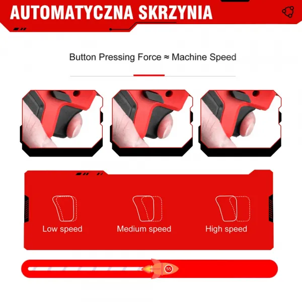 ONEVAN 23+1 momentový bezuhlíkový elektrický rázový skrutkovač, vrtačka 2-rýchlostný Batéria: Bez batérie