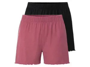 esmara® Dámske pyžamové šortky, 2 kusy (S (36/38), čierna/ružová)