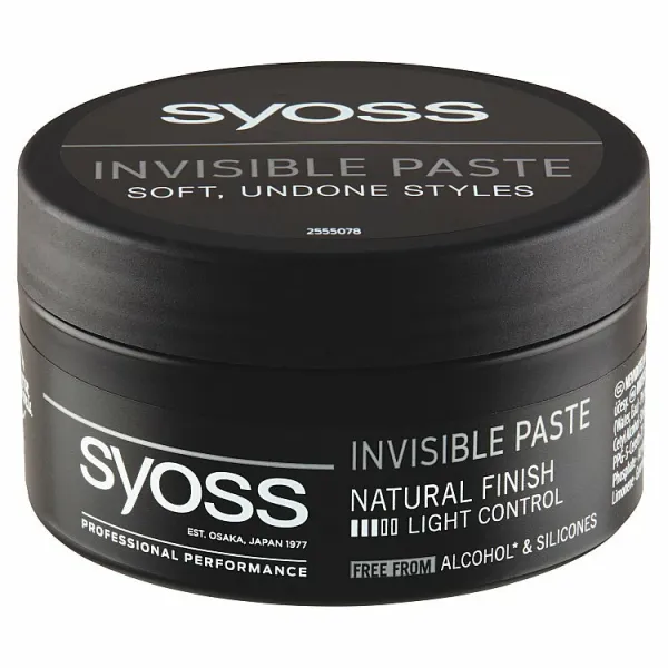 Syoss Invisible Hold transparentná stylingová pasta pre stredne silnú fixáciu 100 ml