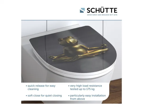 SCHÜTTE WC sedadlo s pomalým zatváraním duroplast lesklé RELAXING FROG
