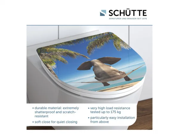 SCHÜTTE WC sedadlo pomalé zatváranie lesklé HAPPY ELEPHANT Duroplast