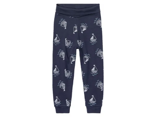 lupilu® Detské bavlnené tepláky pre bábätká Bio, 3 kusy (74/80, navy modrá/biela)