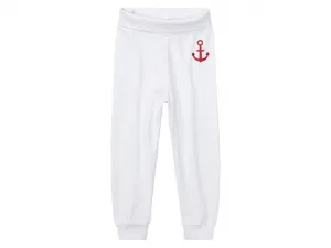 lupilu® Detské bavlnené tepláky pre bábätká Bio, 3 kusy (74/80, navy modrá/biela)