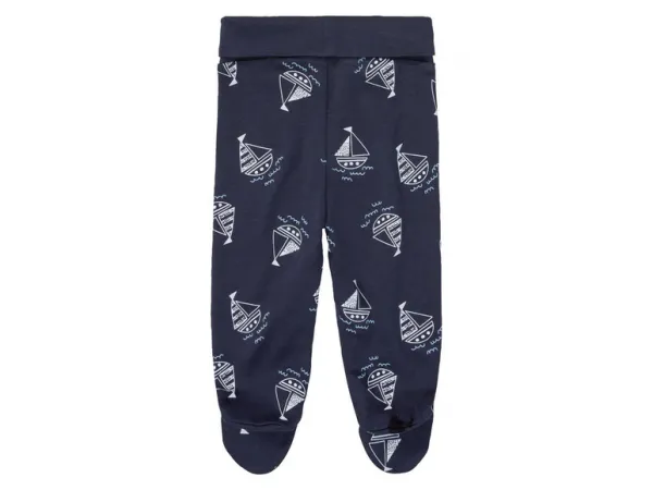 lupilu® Detské bavlnené tepláky pre bábätká Bio, 3 kusy (62/68, navy modrá/biela)