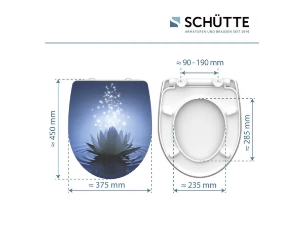 SCHÜTTE WC sedadlo pomalé zatváranie lesklé WATER LILY Duroplast