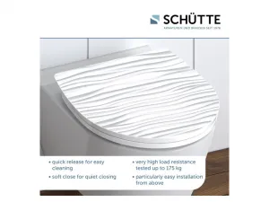 Schütte WC doska so spomaľujúcim mechanizmom (biela vlna)