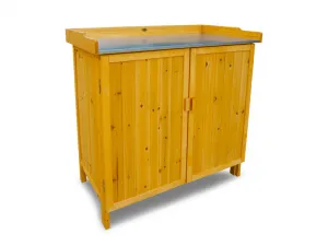Habau Záhradná skriňa s pracovnou plochou (prírodná)