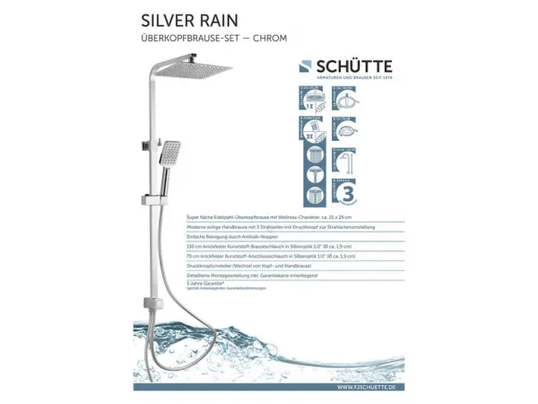 Schütte Sprchová tyč Silver Rain