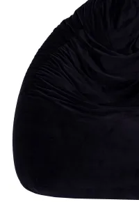 JAKS Sedací vak s podnožkou čierny velúr