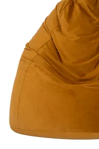 JAKS Sedací vak s podnožkou horčicový velúr