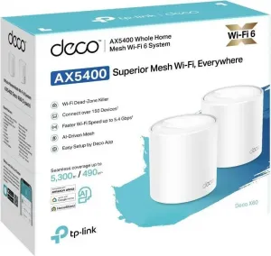 TP-Link Deco X60(2-pack) WiFi6 Mesh (AX5400, 2,4GHz/5GHz, 2xGbELAN/WAN)