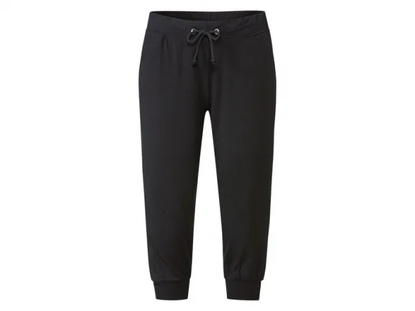 esmara® Dámske capri tepláky (XS (32/34), čierna)