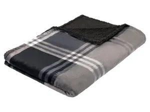 Livarno home Deka Teddyfleece, 150 x 200 cm (károvaná/sivá)