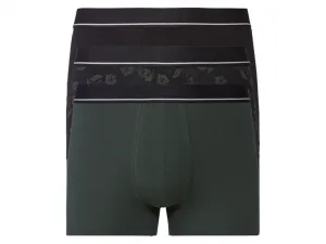 Livergy® Pánske boxerky, 3 kusy (S, tmavozelená/čierna)
