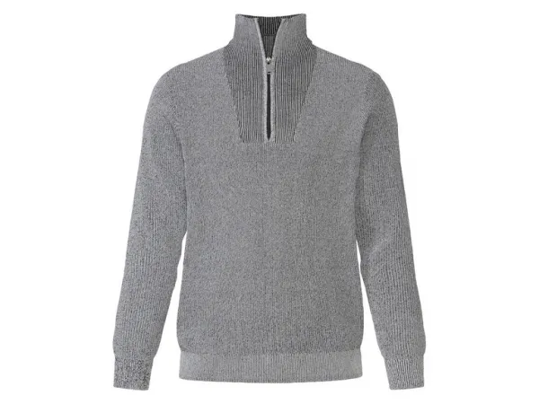 Livergy® Pánsky pletený pulóver (S (44/46), čierna/biela)