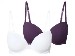 esmara® Dámska podprsenka, 2 kusy (80B, fialová/biela)