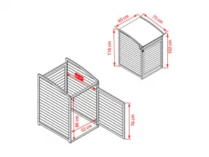 Habau Záhradný box na smetný kôš, 120 l (prírodná)