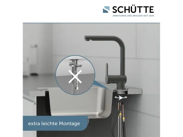 Schütte Kuchynská batéria London s výsuvnou sprchou (grafit)
