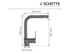 Schütte Kuchynská batéria London s výsuvnou sprchou (grafit)