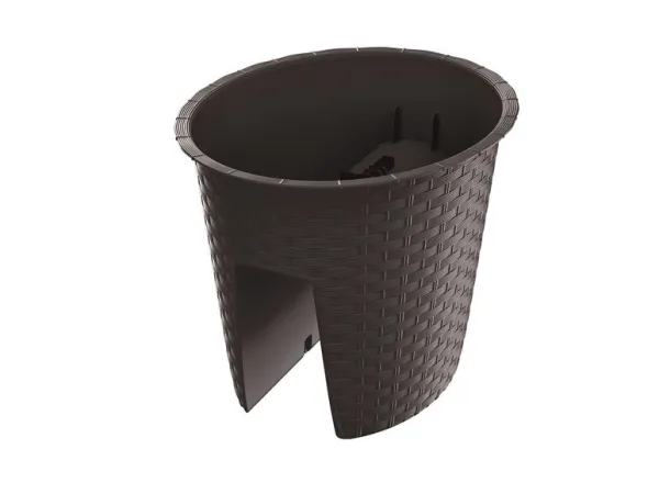 Prosperplast Súprava kvetináčov na zábradlie, 3-dielna (oválny, hnedá, 298 x 242 x 225 mm)