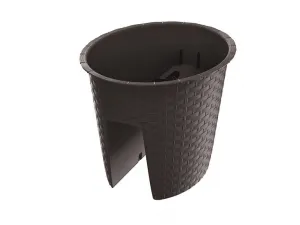 Prosperplast Súprava kvetináčov na zábradlie, 3-dielna (oválny, hnedá, 298 x 242 x 225 mm)