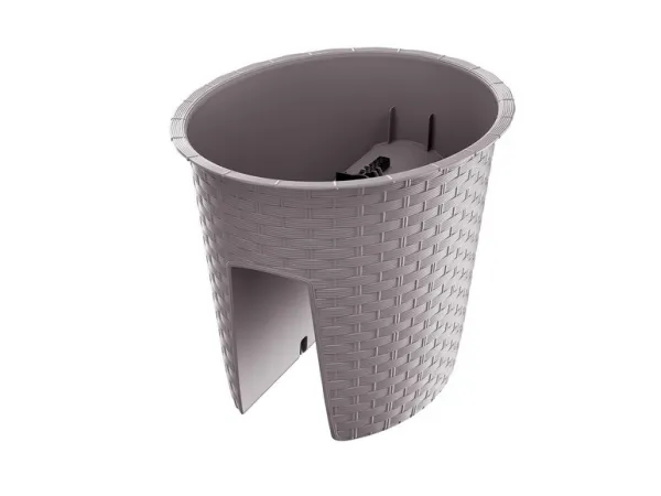 Prosperplast Súprava kvetináčov na zábradlie, 3-dielna (oválny, kávová, 298 x 242 x 225 mm)