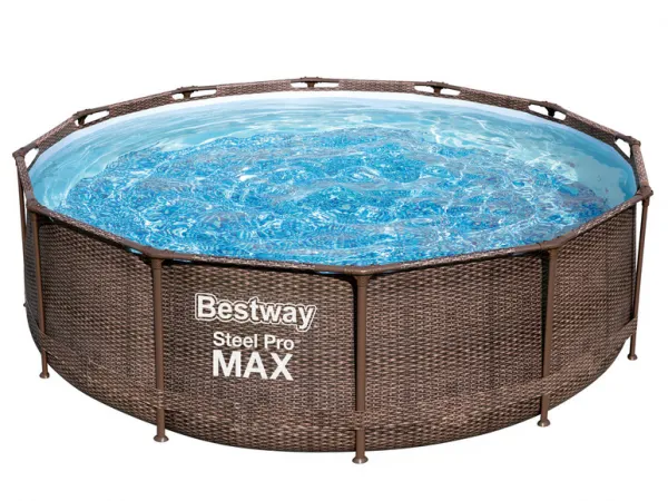 Bazén Bestway® Power Steel™ Deluxe Series™, 56709, vzor ratan, filter, pumpa, rebrík, 3,66x1,00 m