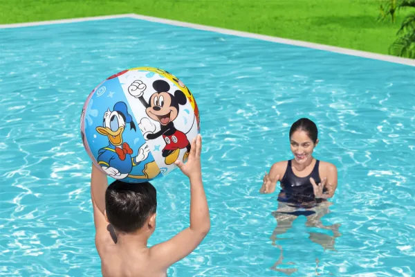 Lopta Bestway® 91098, Mickey&Friends, plážová, detská, nafukovacia, do vody, 51 cm