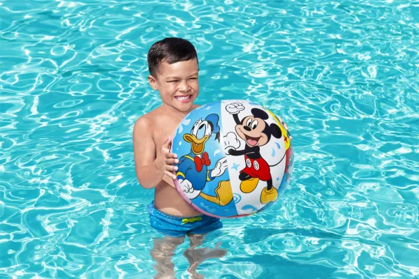 Lopta Bestway® 91098, Mickey&Friends, plážová, detská, nafukovacia, do vody, 51 cm