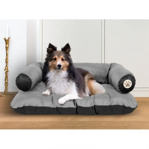 JAKS Vodeodolný pelech pre psa šedý Sofa Pelech veľkosti: 100 x 70 cm