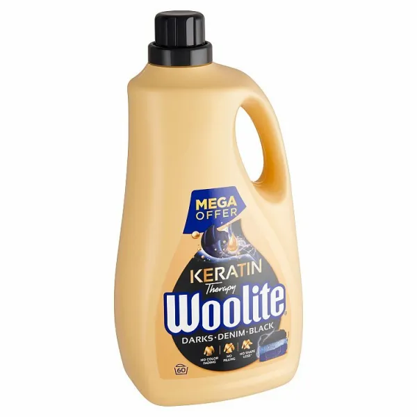 Woolite Keratin Therapy na čiernu a tmavú bielizeň tekutý prací prípravok s keratínom 60 praní 3,6 l