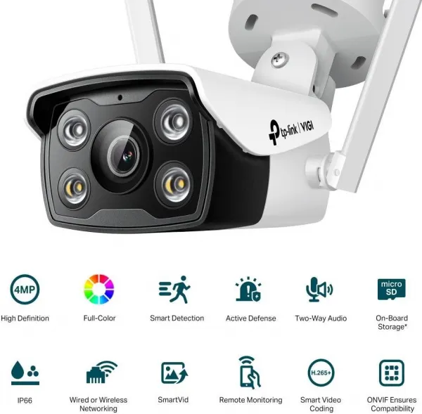 TP-Link VIGI C340-W(4mm), 4MP, Bullet, IR 30m, WIFI, Micro SD card