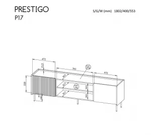 TV stolík PRESTIGO P17 Elektrický krb: Ano