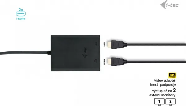 i-tec USB-C Dual 4K/60Hz (single 8K/30Hz) HDMI Video Adapter