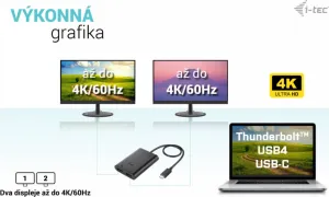 i-tec USB-C Dual 4K/60Hz (single 8K/30Hz) HDMI Video Adapter