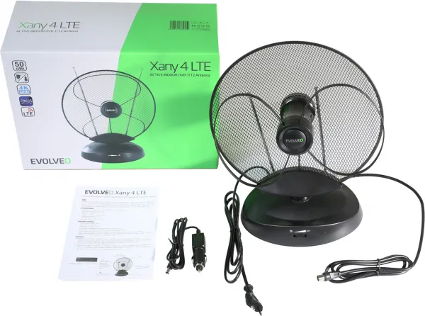 EVOLVEO Xany 4 LTE 230/12V, 50dBi aktivní pokojová anténa DVB-T/T2, LTE filtr