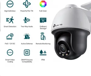 TP-Link VIGI C540(4mm), 4MP, PTZ, PoE, IR 30m, Micro SD card