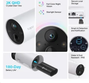 TP-Link Tapo C420S2 - 2x Tapo C420, 1x Tapo H200 (4MP, 2K QHD, IR 15m, WiFi, micro SD card, IP65)