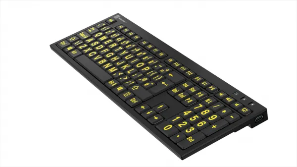 LogicKeyboard Logická klávesnica XLPrint NERO PC Yellow on Black UK 19811