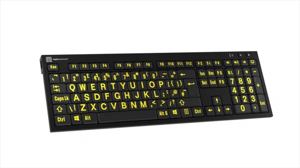 LogicKeyboard Logická klávesnica XLPrint NERO PC Yellow on Black UK 19811