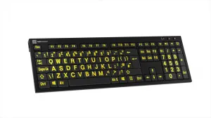 LogicKeyboard Logická klávesnica XLPrint NERO PC Yellow on Black UK 19811