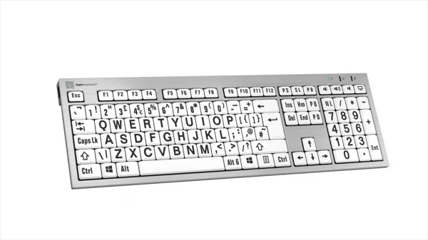 LogicKeyboard Logická klávesnica XLPrint PC Slim Line Black on White UK 19812