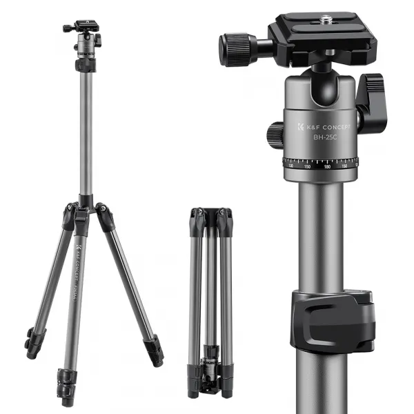 K&F Concept K&F 66"/168 cm statív pre fotoaparát, ľahký a kompaktný hliníkový super... 30888