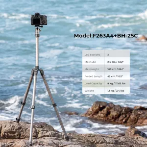 K&F Concept K&F 66"/168 cm statív pre fotoaparát, ľahký a kompaktný hliníkový super... 30888