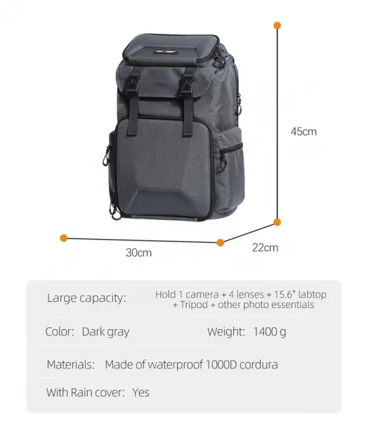 K&F Concept Multifunkčný cestovný batoh na DSLR fotoaparát pre vonkajšie fotografovanie... 17153