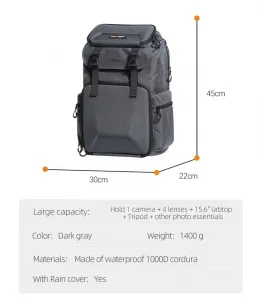 K&F Concept Multifunkčný cestovný batoh na DSLR fotoaparát pre vonkajšie fotografovanie... 17153