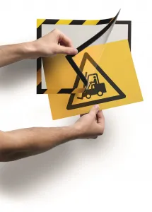 Durable Samolepiaci Duraframe Security A4, žlto-čierny, bal.2 ks