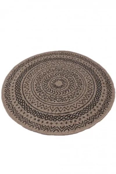 Koberec Indiana 08894A JUTE / BLACK kruh