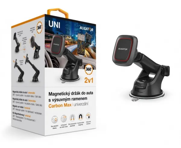 ALIGATOR Magnetický držák do auta HA17 Carbon Max, univerzální